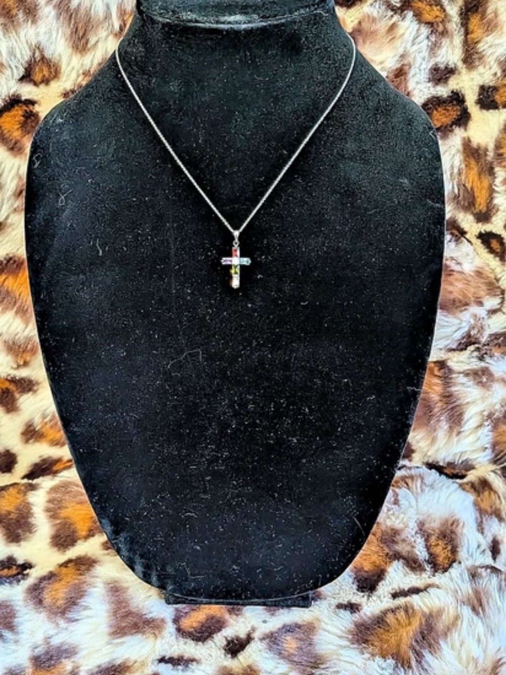 Multicolor Cross Pendant Necklace